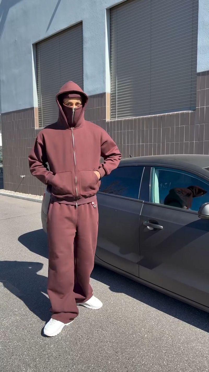 Schwarzes Cleanfit-Sweatshirt mit hohem Kragen für Herren, schwerer Kapuzenpullover mit Reißverschluss, lässige Streetwear-Jacke für Herbst und Winter_voghion.com