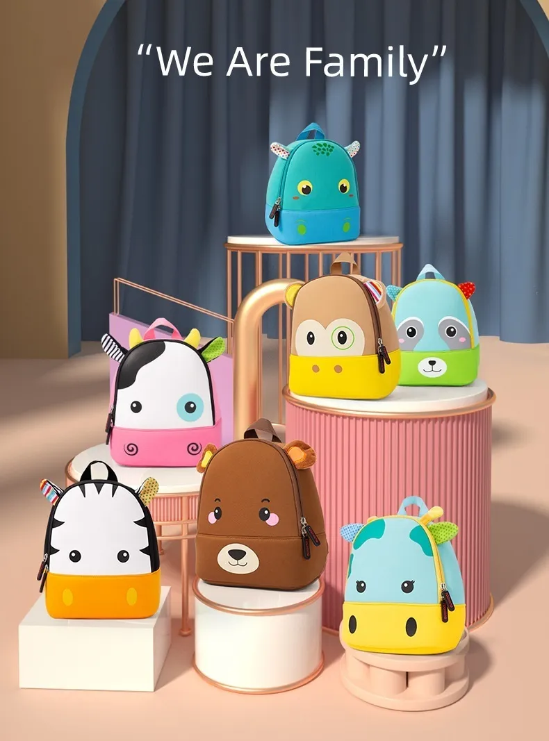 Backpacks 3D Cartoon Animal Children Cute Bear Monkey Cow Kids Bags School Bag Kindergarten Boys Girls Schoolbags Mini_voghion.com