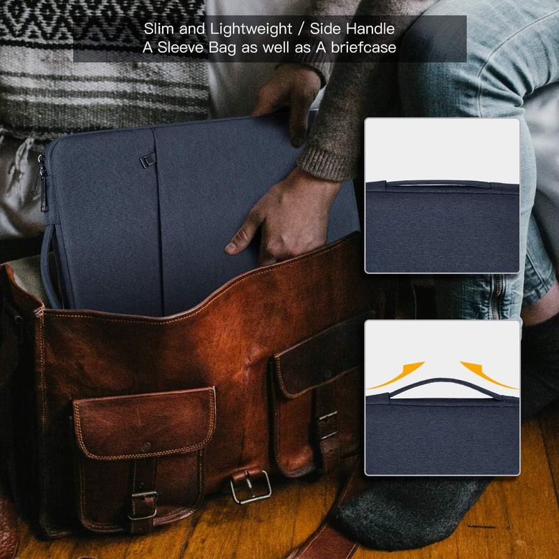 Bolso para portátil de mujer para MacBook/tableta de 14 a 15,6 pulgadas - Elegante bolso con protección acolchada (resistente al agua, con múltiples bolsillos, ligero, negro/rosa)_voghion.com