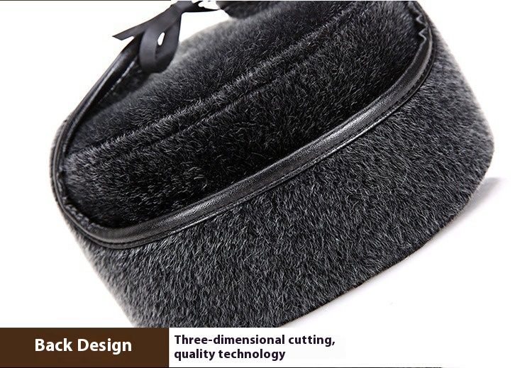Men Middle-aged And Elderly Autumn And Winter Mink Fur Pilot Hat Warm Ear Protection Cold Proof Arctic Fleece Hat Gift For Elders_voghion.com