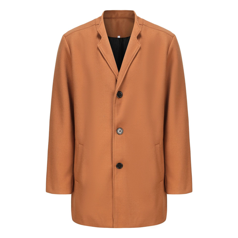 Abito da uomo casual europeo e americano Autunno Nuova tendenza Cappotto di lana aderente tinta unita da uomo_voghion.com