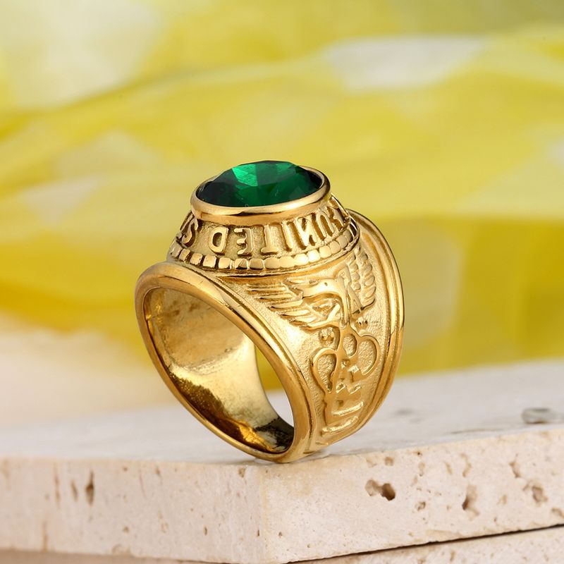 Nieuwe titanium gouden veelkleurige trendy gepersonaliseerde roestvrijstalen letterring voor dames_voghion.com