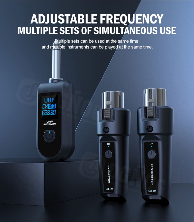 DGNOG UHF XLR Adapter Wireless Transmitter Receiver for Dynamic Microphone Guitar Audio Mixer PA System_voghion.com
