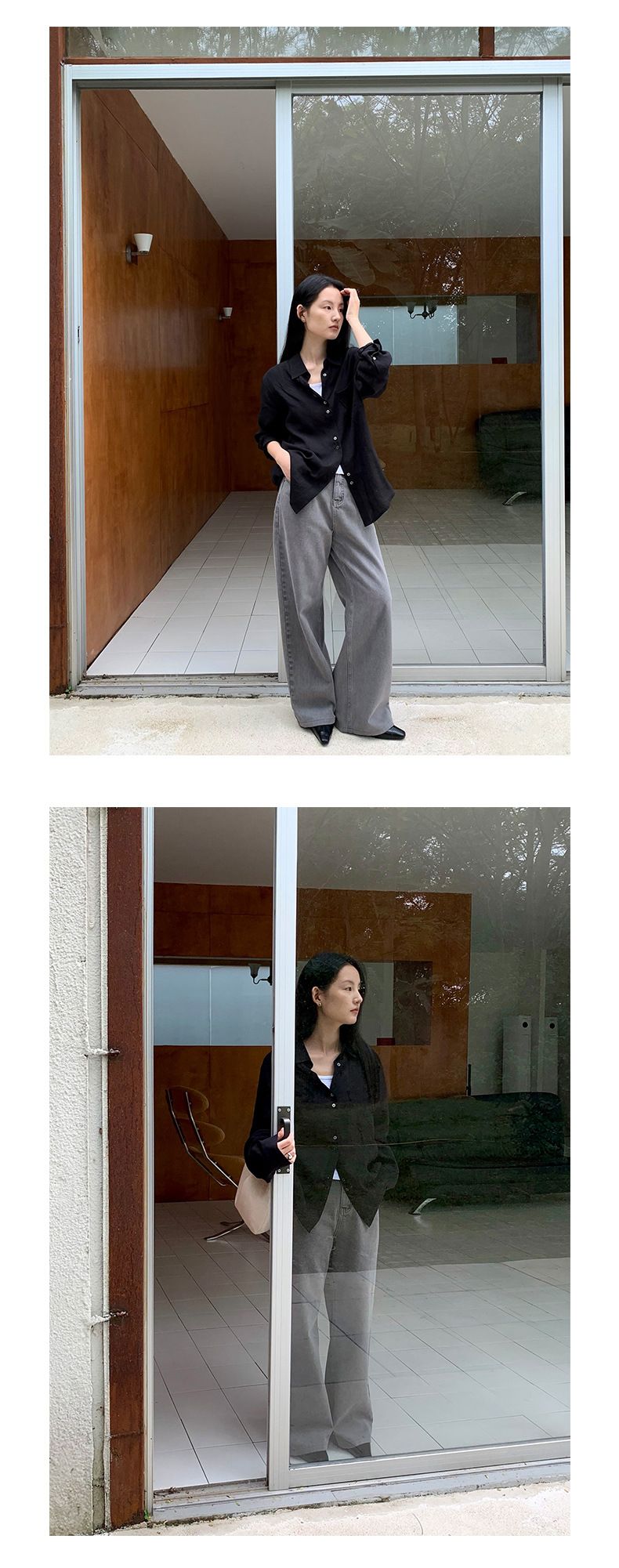 Dameklær Vasket bomull Retro allsidige jeans Dame Vår Nye høy midje smale rette bukser 24258_voghion.com