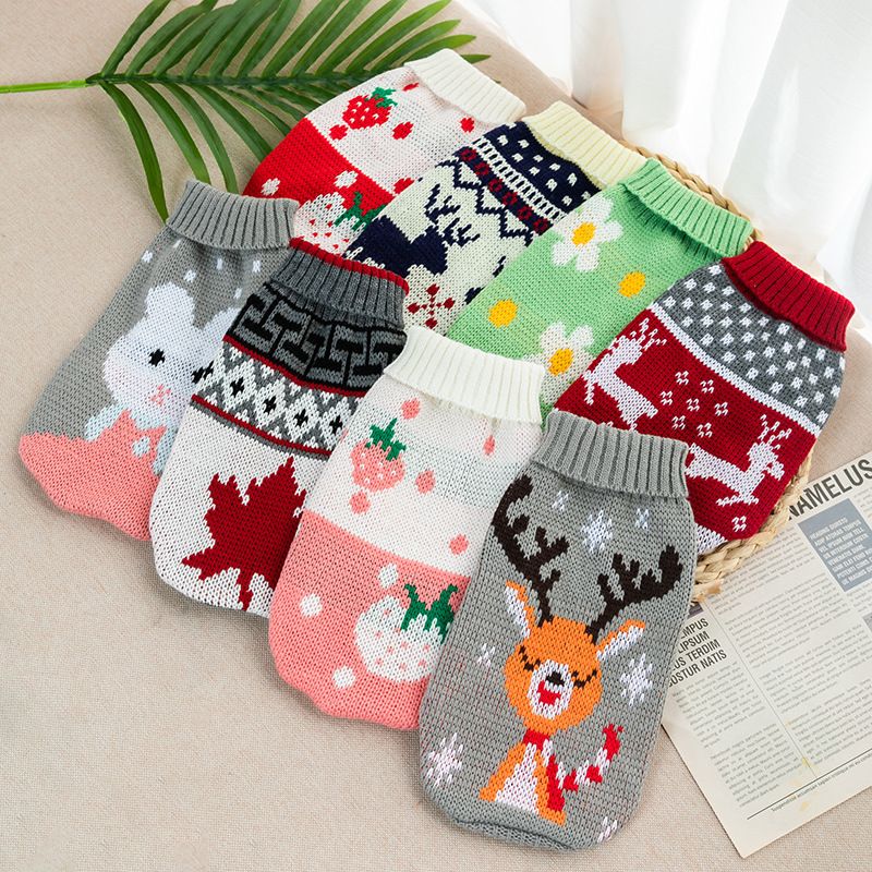 New Pet Autumn Winter Style Cat Dog Clothes Bichon Corgi Knitted Sweater_voghion.com