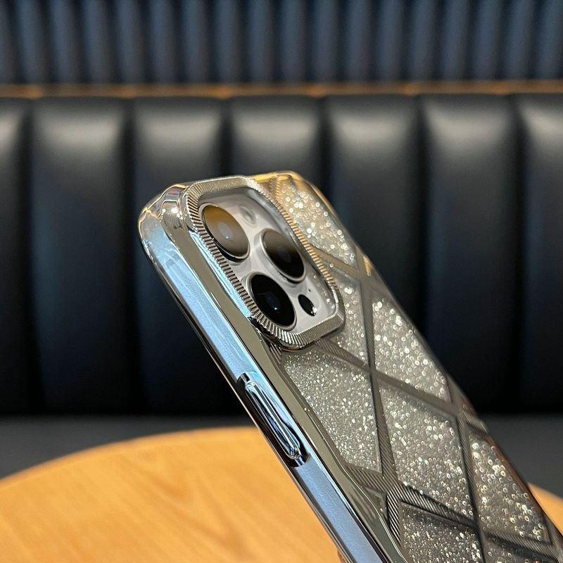 Phone Case & Covers Applicable To Mobile Phone Case Invisible Bracket Gradient Glitter Diamond Pattern IPhone15 Light Luxury_voghion.com