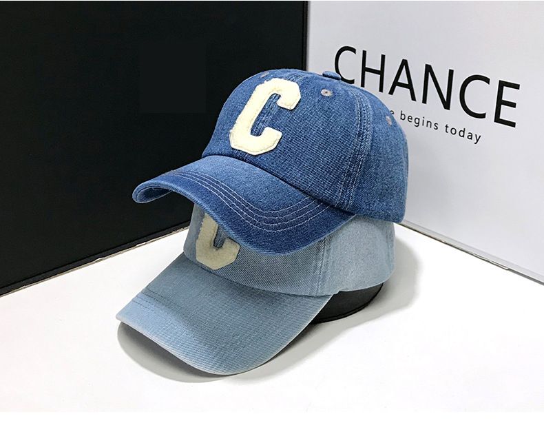 Denim Caps Casual 100% Cotton Letter C Baseball Women Men Spring Summer Cap_voghion.com