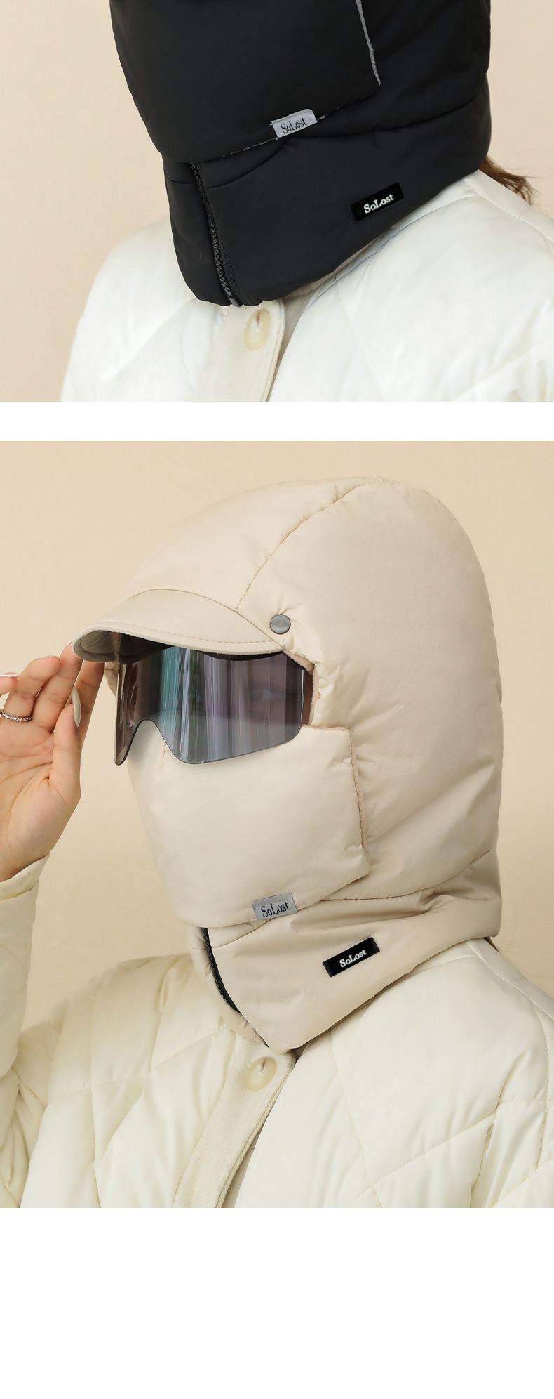 Protezione per il viso essenziale, unisex, per sci, ciclismo, bici elettrica, spessa, foderata in pile invernale, resistente al freddo, Lei Feng_voghion.com