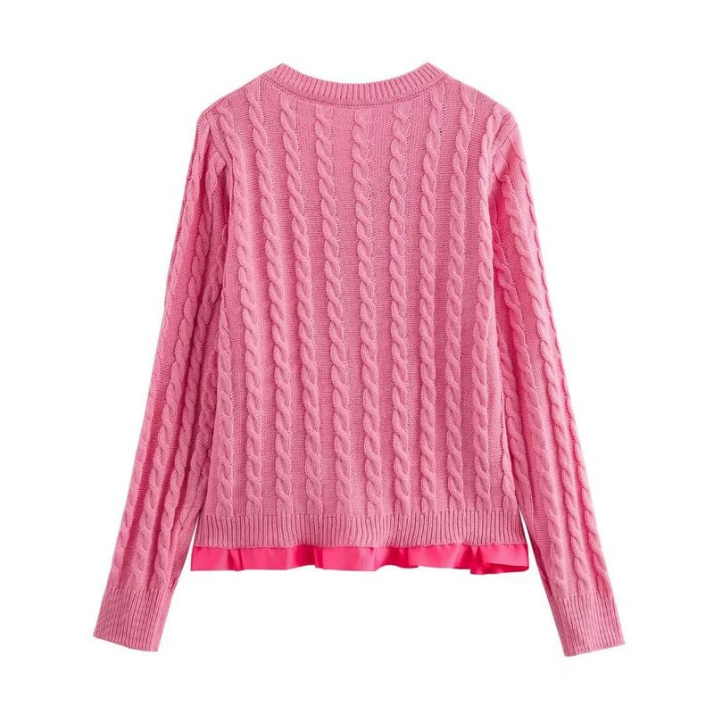 2024 Sommer Neues Damenmode-Street-Top mit offenem Kragen und Spleißpullover_voghion.com