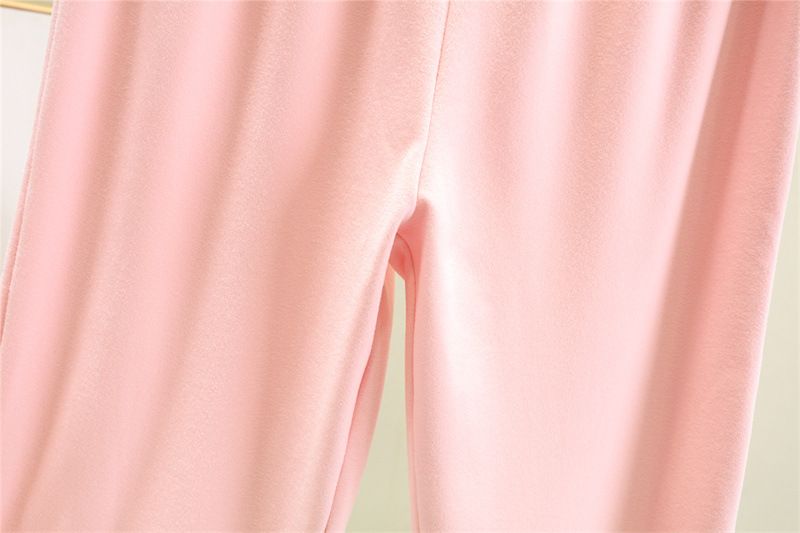 Pantaloni a maniche lunghe con scollo a V e piccoli pantaloni in velluto tedesco autunno inverno nuovi, da casa, larghi e semplici, tinta unita, pigiama taglie forti_voghion.com