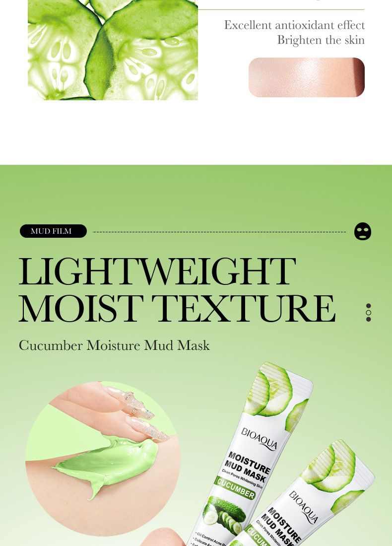BIOAOUA Dead Sea Mud Whitening Mud Mask 8gx10pcs Hydrating Oil Control Cleansing Mask Moisturizing Mask_voghion.com