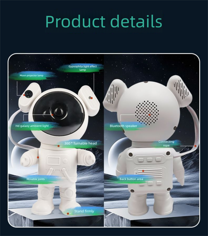 New High-Definition Astronaut Lamp Projector Starry Sky Living Room Bedroom Ceiling Decoration Music Atmosphere Ni_voghion.com