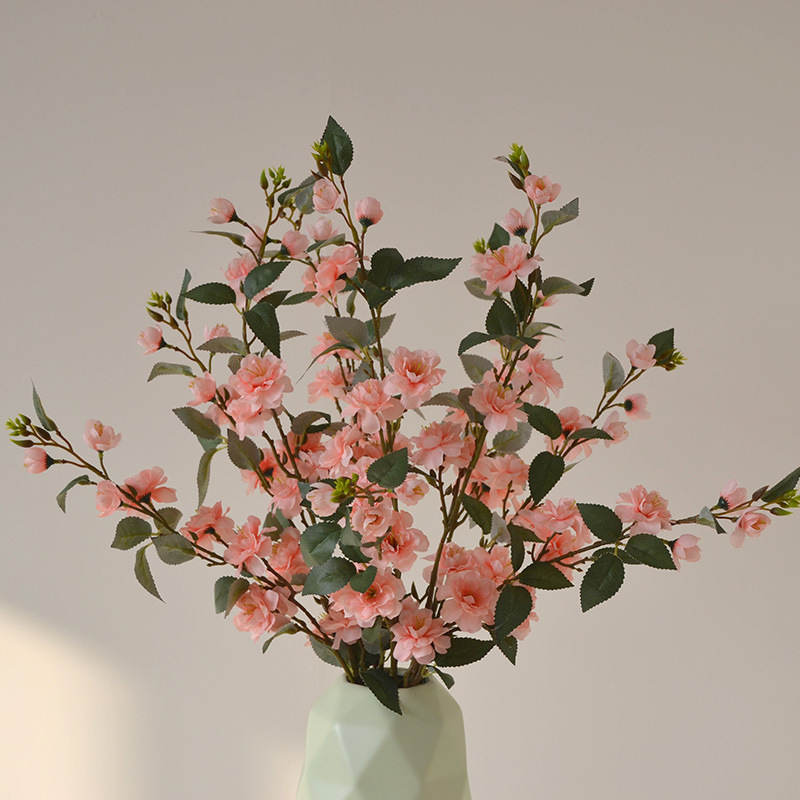 Nuovo fiore artificiale in stile cinese fiore di seta romantico rosa fiore di ciliegio pavimento floreale decorazione della casa di nozze ornamenti lunga camelia_voghion.com