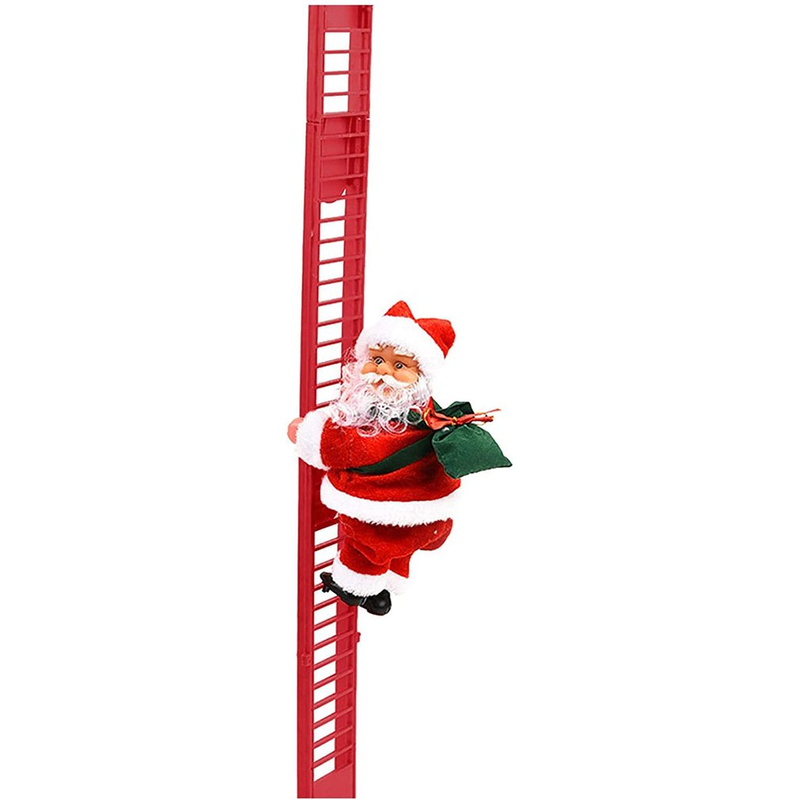Ornamenti di Natale Regalo Scala Elettrica da Arrampicata Bambola di Babbo Natale Giocattoli con Musica Albero di Natale Allegro Decorazione Appesa_voghion.com