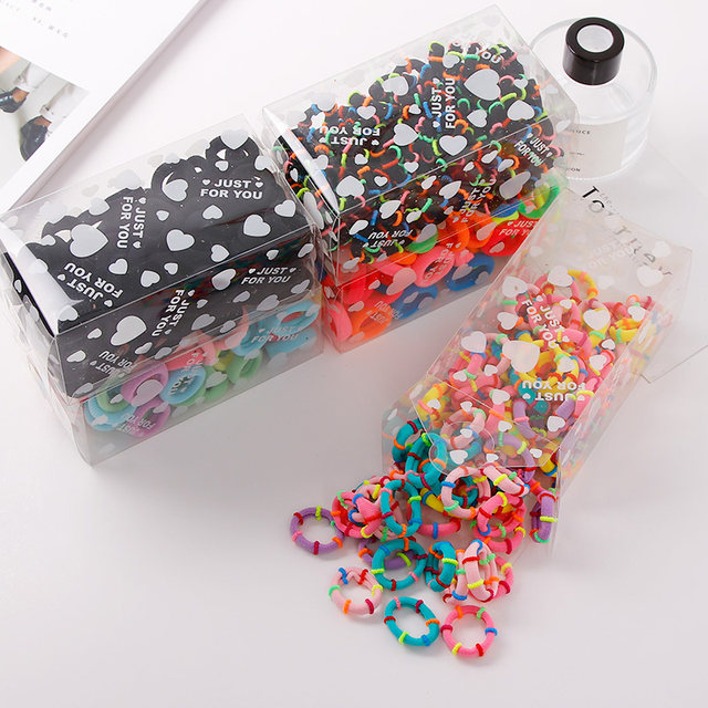 100 Pz/lotto 3.0 CENTIMETRI Per Bambini Carino Piccolo Anello di Gomma Elastici Cravatta Gomma Titolare Coda di Cavallo Fascia Elastica Dei Capelli Della Fascia Dei Capelli Delle Ragazze accessori_voghion.com