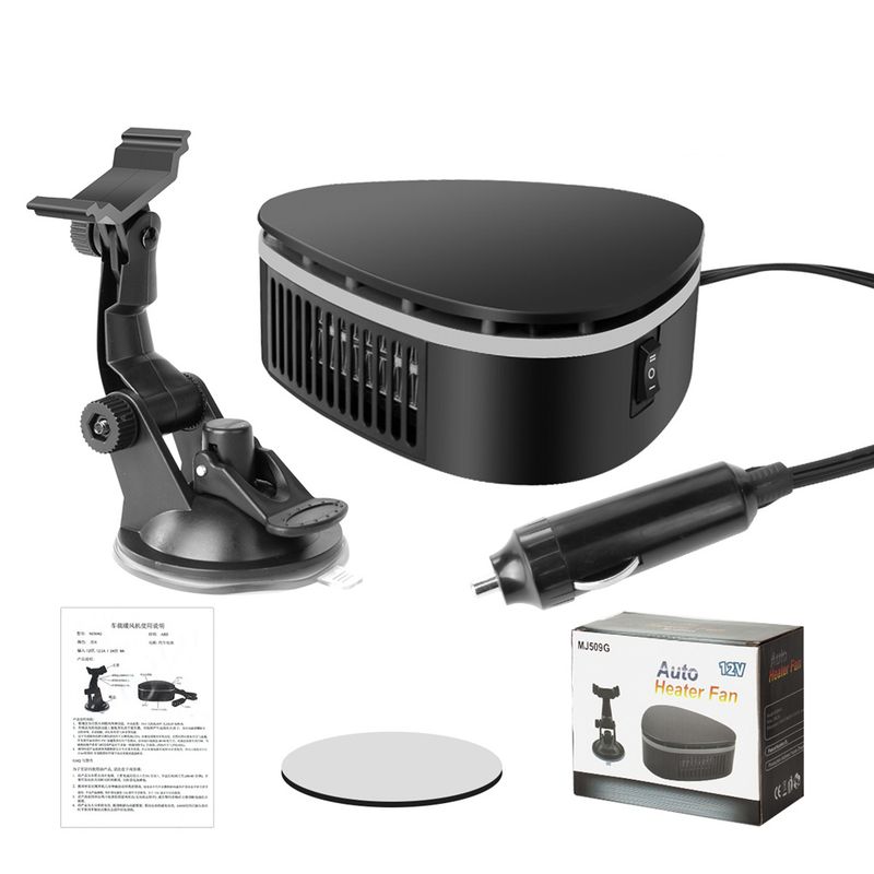 Ogrzewanie samochodowe 12 V odmrażanie przedniej szyby Deing Winter Coog 360 ° regulowane narzędzia do ogrzewania wentylatora z przyssawką_voghion.com