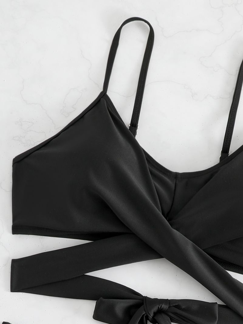 2025 New Bikini Women's Two-Piece Solid Color High-Waisted Swimsuit YQ0506_voghion.com