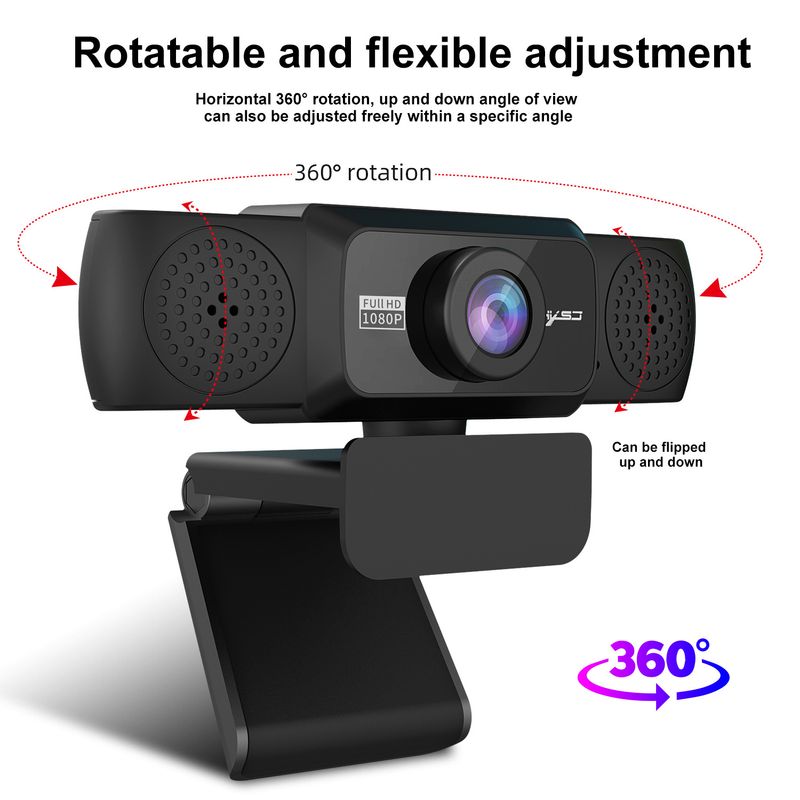 Nueva computadora S5 de alta definición 1080P con cámara de conferencia giratoria de 360 grados para transmisión en vivo de cursos en línea_voghion.com