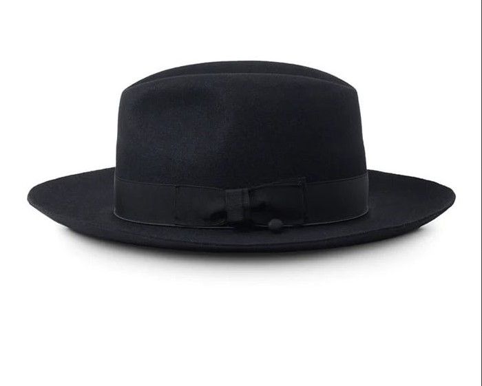 Cappello da jazz in lana da uomo Cappello da uomo vintage in feltro britannico Cappello a cilindro in feltro patchwork bicolore_voghion.com