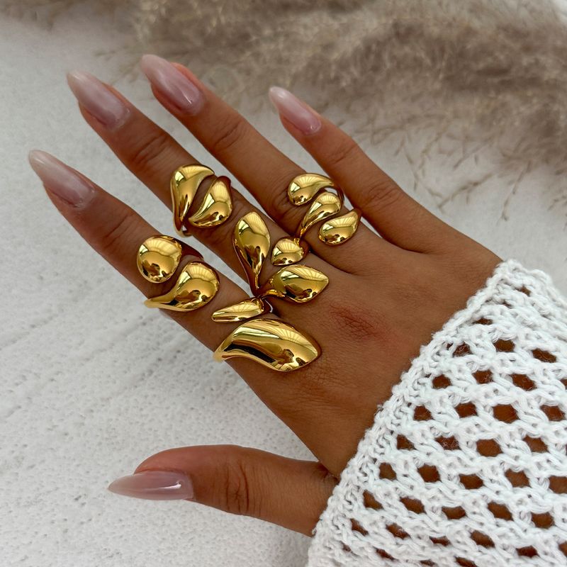 Nouveau design de niche asymétrique tendance et simple, bague ouverte_voghion.com