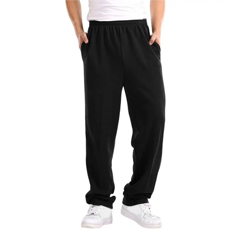 Pantalones holgados para hombre, pantalones de chándal ajustados de Color sólido, pantalones casuales elásticos, pantalones para correr de talla grande 4XL para hombre_voghion.com