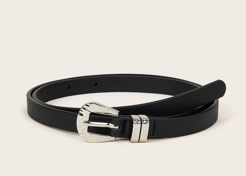 Ceinture fine et polyvalente noire avec lettres d'amour pour femmes, nouvelle collection 2022_voghion.com