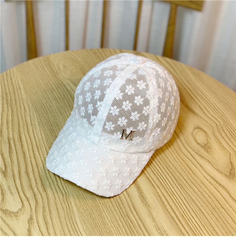 Ny ihålig andningsbar barn sommar spetsblomma basebollkeps för shopping mode mångsidig casual solskydd och_voghion.com