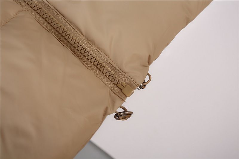 Gilet matelassé sans manches pour femme, col montant court avec cordon de serrage, léger et compressible, idéal pour l'automne/hiver, style décontracté et streetwear._voghion.com