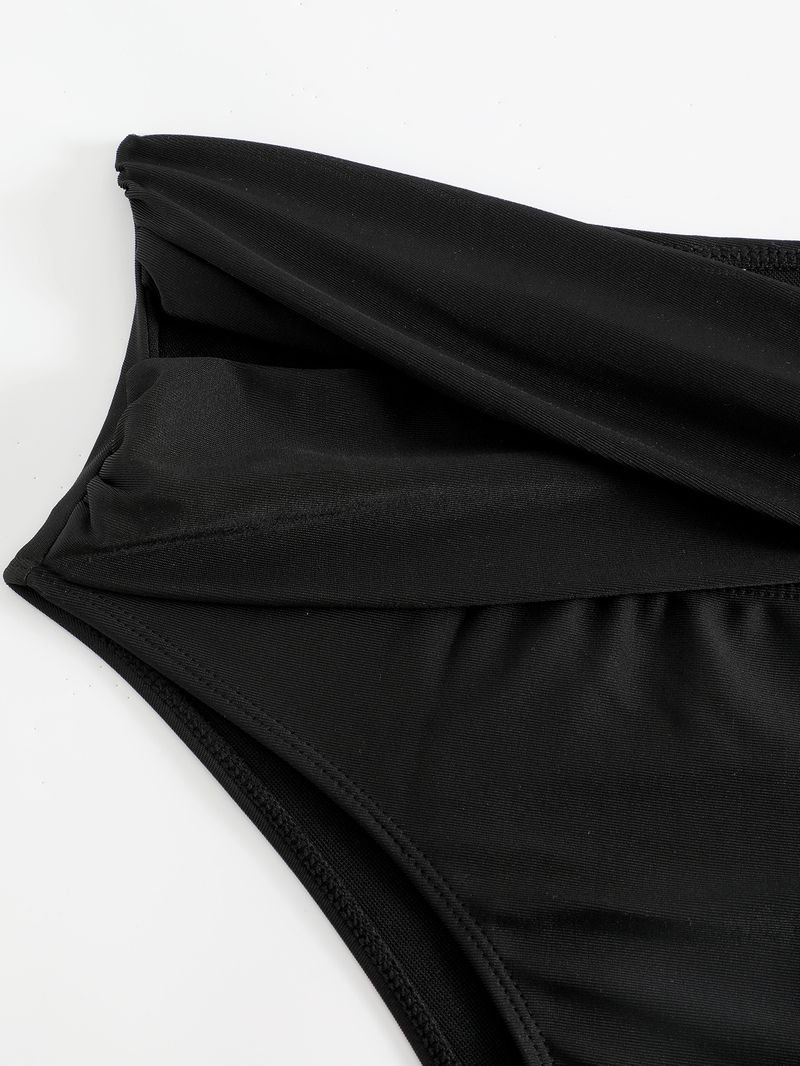 Calção de banho feminino com cintura alta e triângulo, versátil, slim, cruzado e vazado_voghion.com