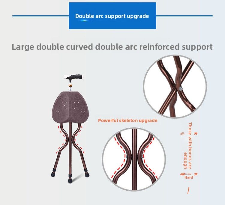 Seat With Folding Anti-Slip Chair Stool, Multifunctional Walking Stick For Elderly_voghion.com