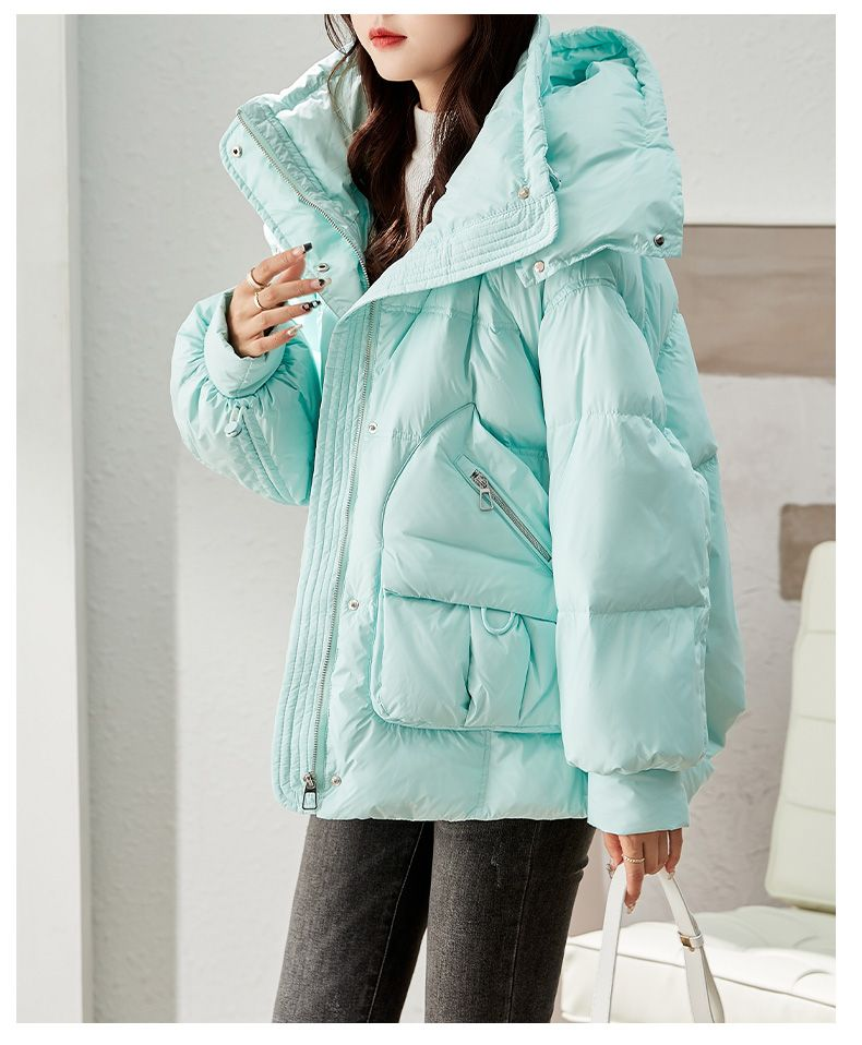 2023 Winter New Small Down Women's Short Loose And Thickened Hooded Warm Cotton Coat Trend_voghion.com