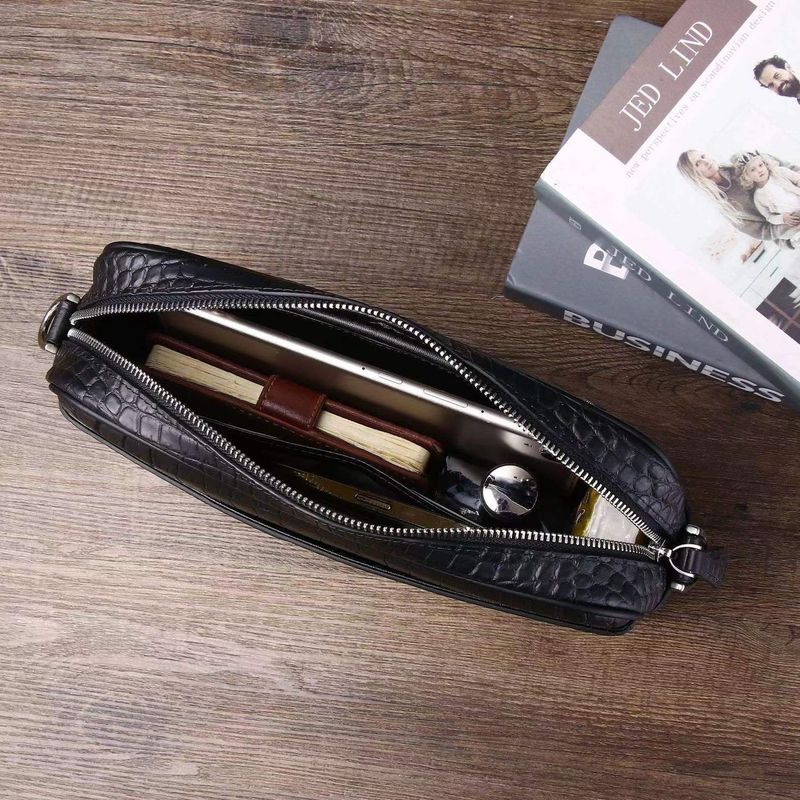 High-End-Mode Kleine Quadratische 2025 Neue Krokodil Muster Top Schicht Rindsleder Vielseitige Herren Tasche_voghion.com