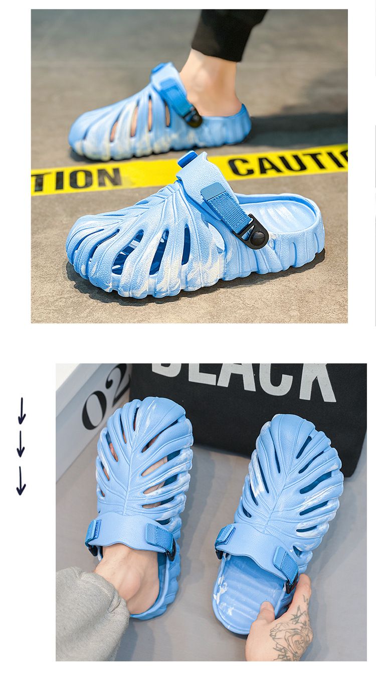 Scarpe da uomo con buchi, coppia di sandali da casa, da indossare all'aperto, suola morbida, traspiranti, leggere, da spiaggia, per uomo_voghion.com