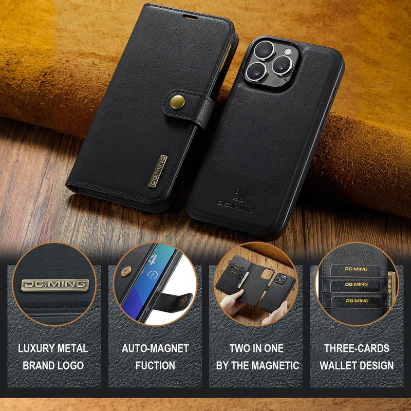 Suitable for iPhone16 Pro Max magnet split mobile phone leather case iPhone15 Pro Max protective case_voghion.com