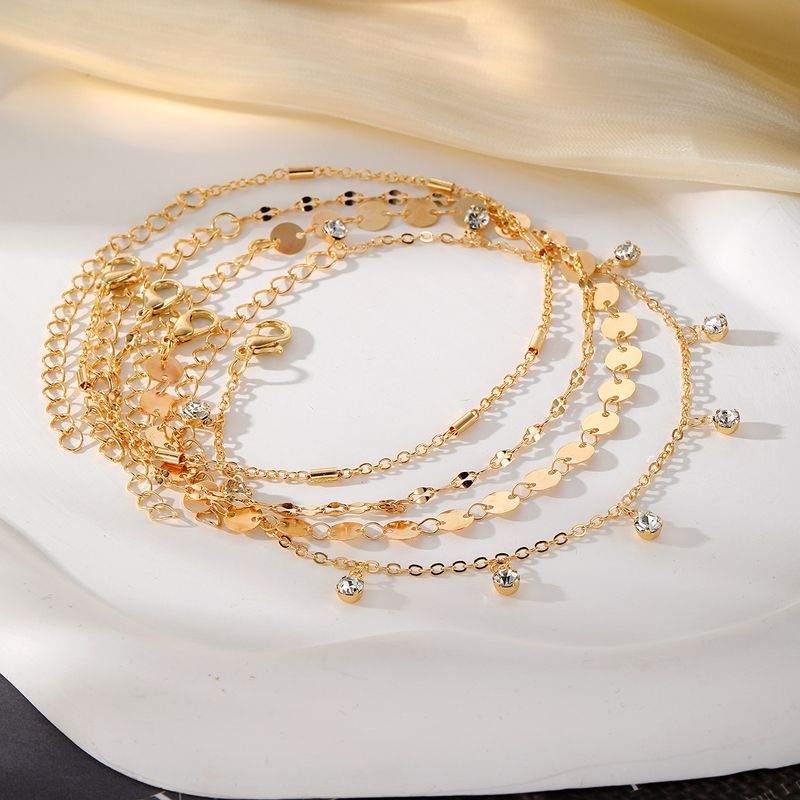 Fashion Five-pointed Star Infinite Eight-character Butterfly Pendant Zircon Cuban Chain Anklet Beach Vacation Travel Jewelry_voghion.com