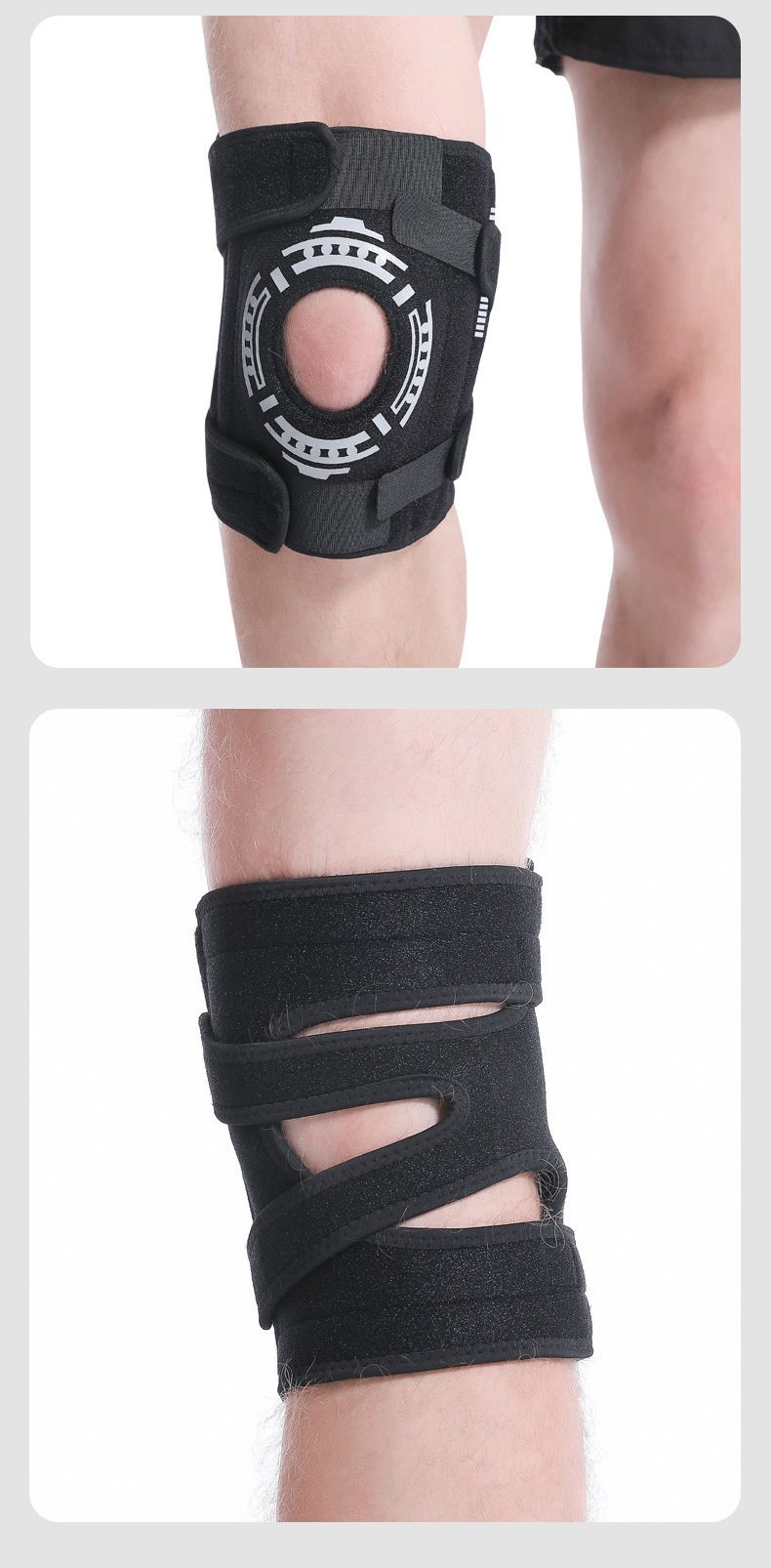 Knæbeskyttere til sport, trykmeniskbeskyttelse, patellabeskyttelsesbandage, herre- og damebasketball, løb,_voghion.com