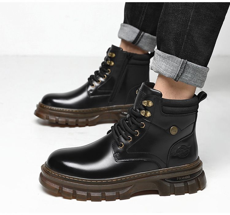 Britische Retro Leder Plattform für Mode Casual Arbeit Schuhe Männlich Herbst Winter Neue Designer Stiefeletten Männer_voghion.com