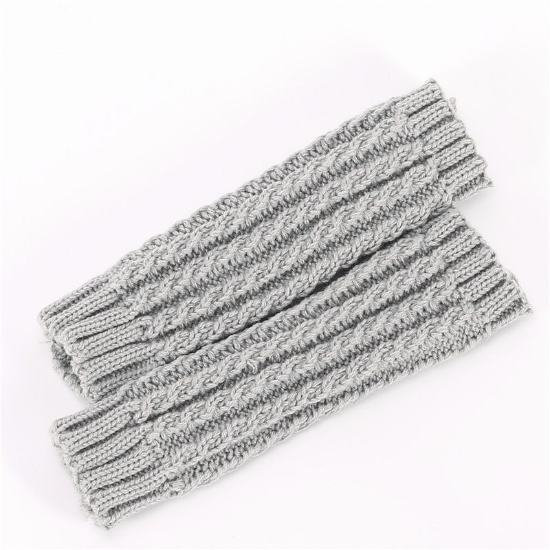 Fried Dough Twists Wrist Gloves Autumn Winter New Knitted Wool Warm Men And Women's Short Skiing Open Finger Sleeve_voghion.com
