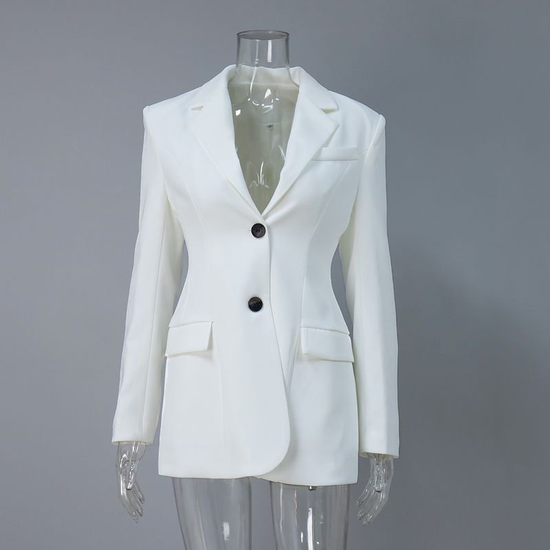 Giacca blazer da pendolare slim fit, con scollo a V, vestibilità attillata, primavera 2025, di alta qualità, antirughe, per donna_voghion.com