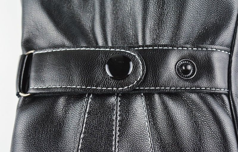 Kolmetriibuline meestele sügistalvel, soe plüüs, külma- ja tuulekindel, mootorrattad, PU nahast kolmerealised kindad_voghion.com