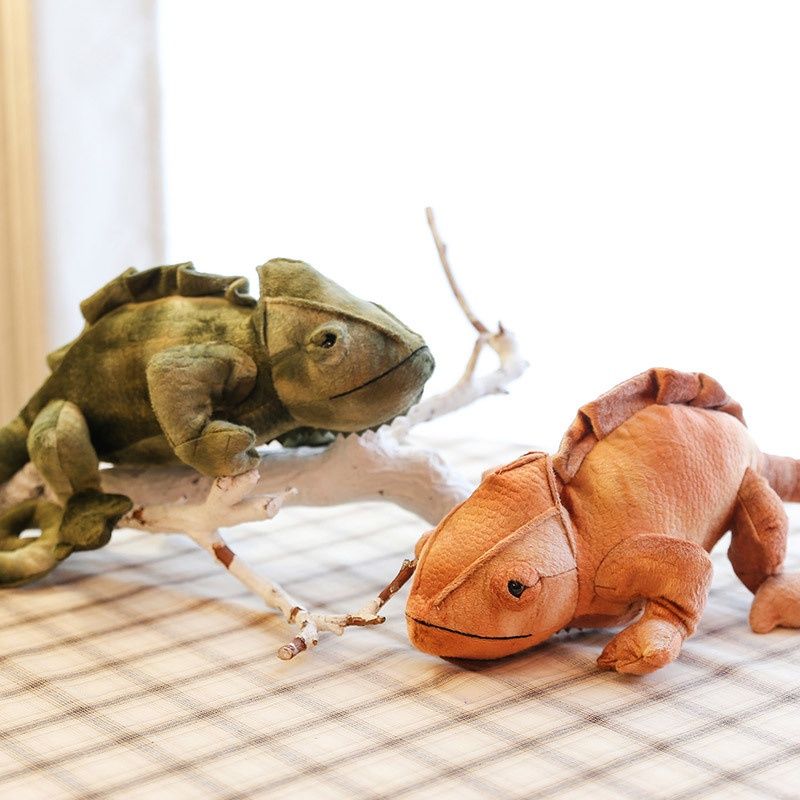 Realistische Eidechse, Plüschtier, superweiches Kurzplüschmaterial, farbwechselndes Chamäleon, perfektes Geschenk für Teenager_voghion.com