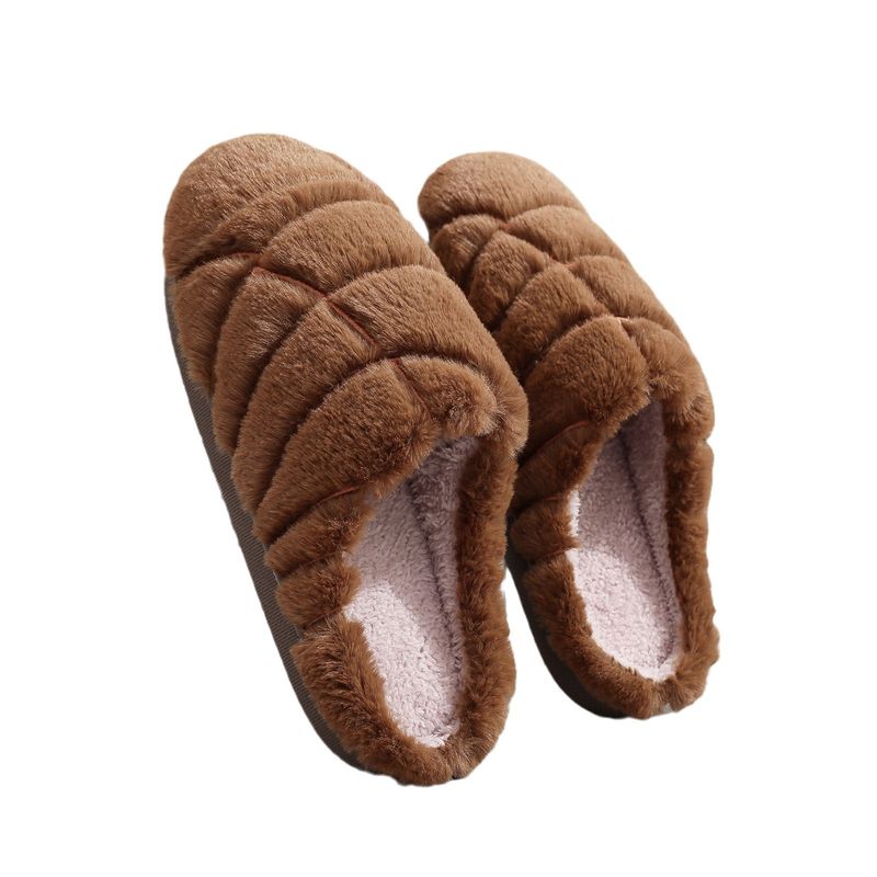 Pantofole di cotone CONCHA per donna, da interno, antiscivolo, autunno inverno, calde e pelose, con motivo natalizio transfrontaliero, modello carino._voghion.com
