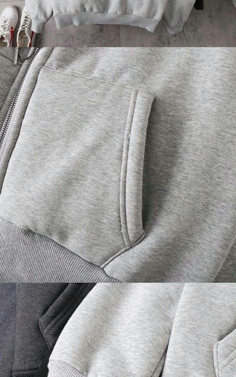 Kolumb Fleece Jacket Zipper Cardigan Unisex Spring/summer Cardigan Jacket Sweatshirt Loose Casual_voghion.com