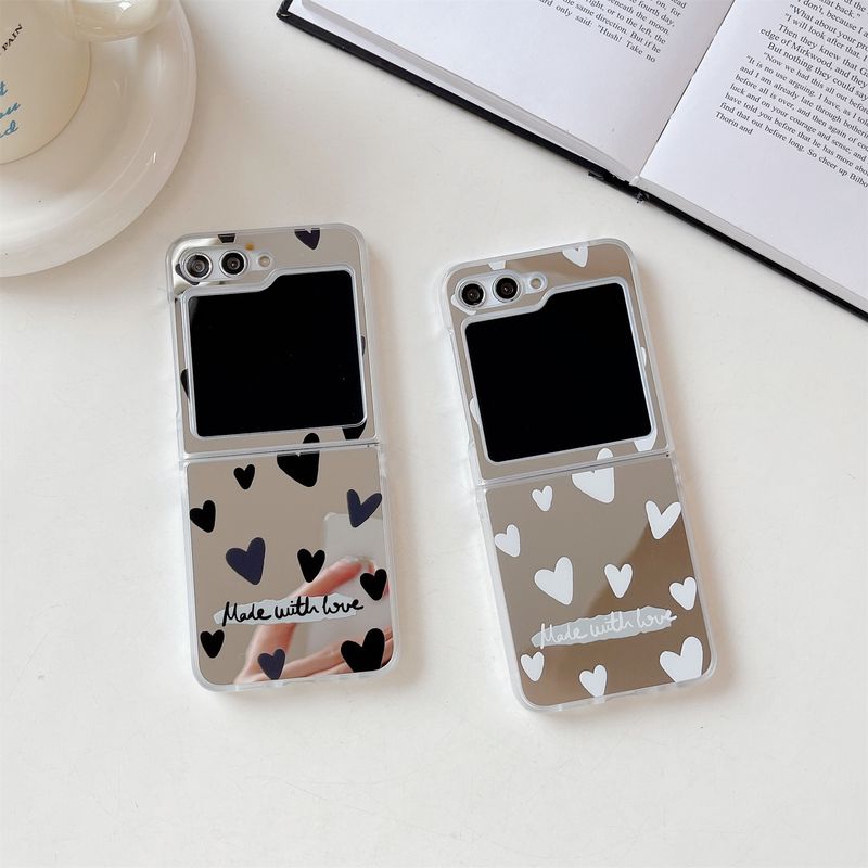 Espejo de nicho Love para Samsung ZFlip5, funda para teléfono con pantalla plegable, funda protectora GalaxyZFLIP3/4_voghion.com