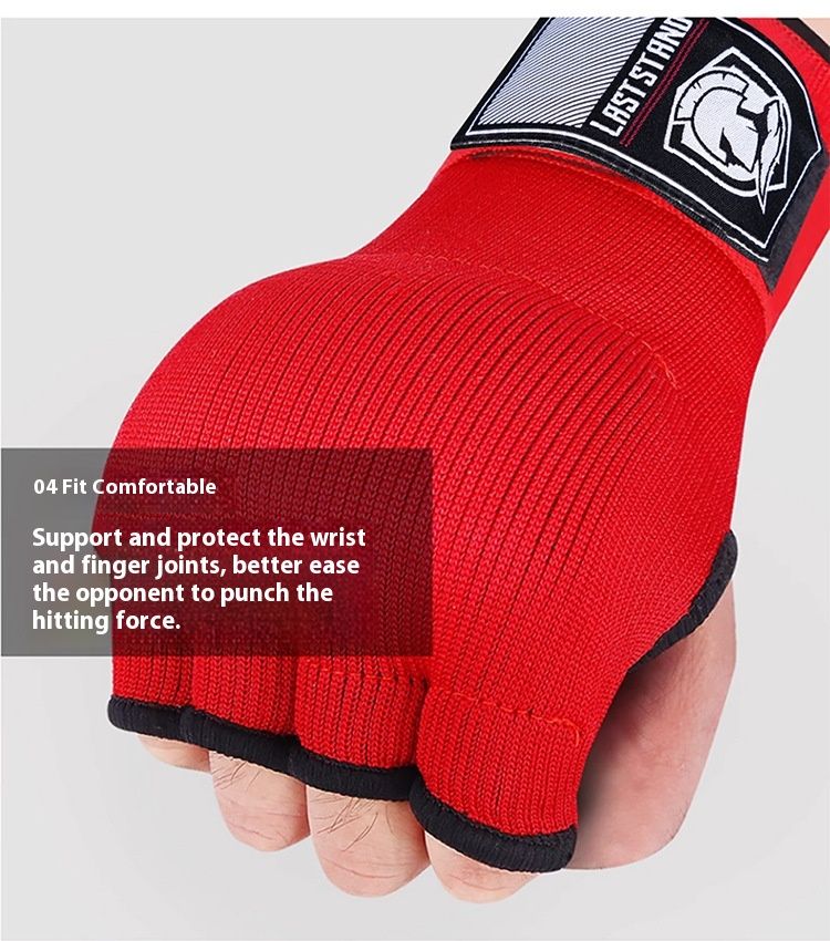 Gelhandschoenen, boksschoenen met halve vingers, luie mannen snel met de hand omwikkelde beschermende handdoek, Sanda boksbandage, taekwondo voor mannen en vrouwen_voghion.com