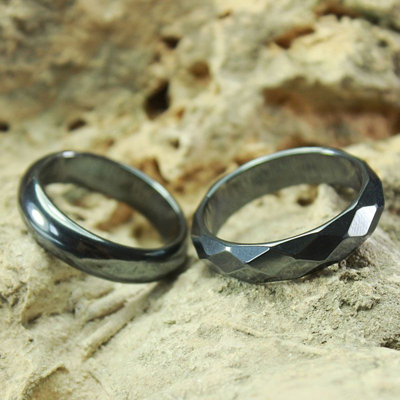 Hochwertiger, nicht magnetischer Hämatitring, 6 mm, glatter schwarzer Ring für Partys mit Damen- und Herrenmode, modischer Schmuck, Geschenke_voghion.com