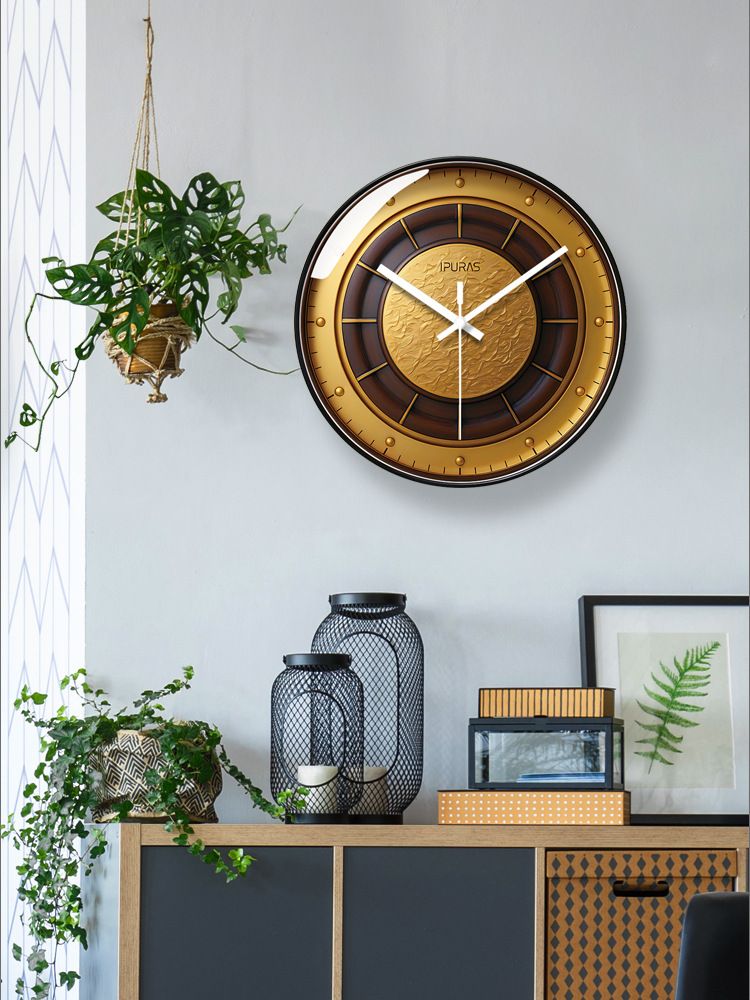 Yipula 7242 Reloj de pared redondo creativo de lujo con luz americana para sala de estar y hogar, moderno y silencioso, de cuarzo_voghion.com