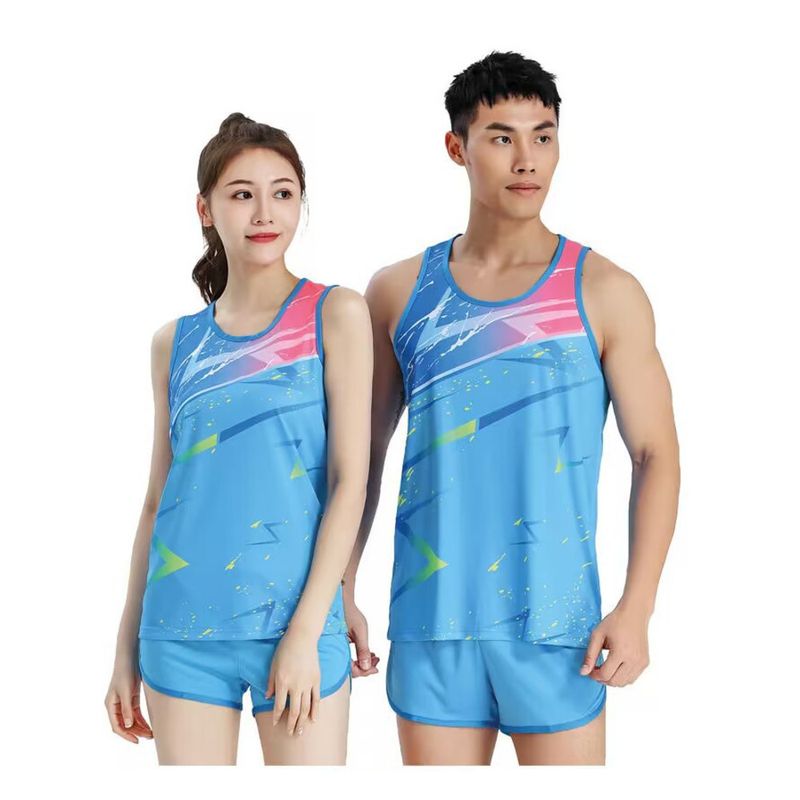 Ensemble de sport pour homme et femme, gilet et short de marathon, entraînement de vitesse, survêtement, compétition, sprint, course à pied_voghion.com