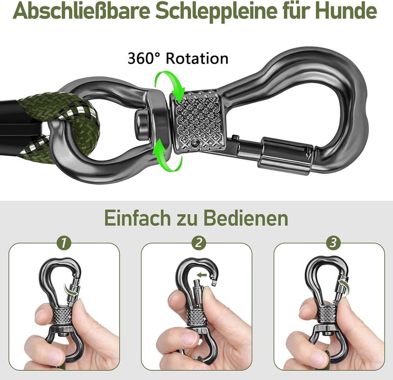 XBEN Schleppleine, 3M 5M 6M 9M 10M 15M 20M 25M 30M Starke Hundeleine Mit Bequemen Gepolsterter Griff, Trainingsleine Laufleine Für Welpen Kleine Mit_voghion.com