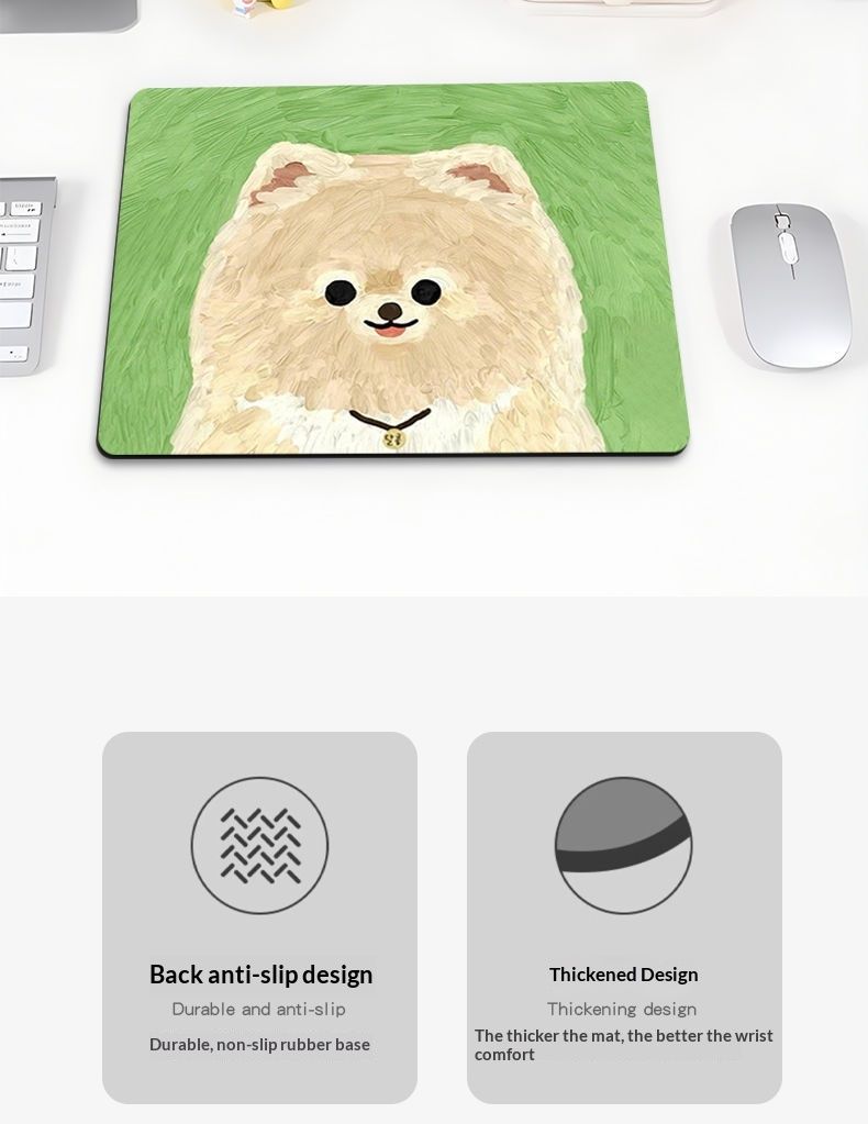 NeoGear Ölgemälde Welpenmaus Kleine Handgelenkauflage Niedliche Desktop Cartoon Mini Pad Büro Rutschfeste Schreibtischmatte_voghion.com